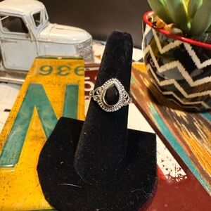A21 Elegant Black Onyx Women's Ring in a 92.5% Silver Setting